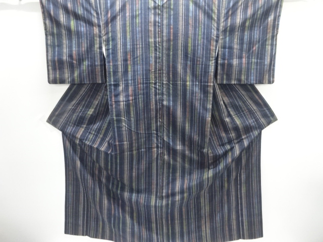 JAPANESE KIMONO / SILK / TSUMUGI / WOVEN STRIPE